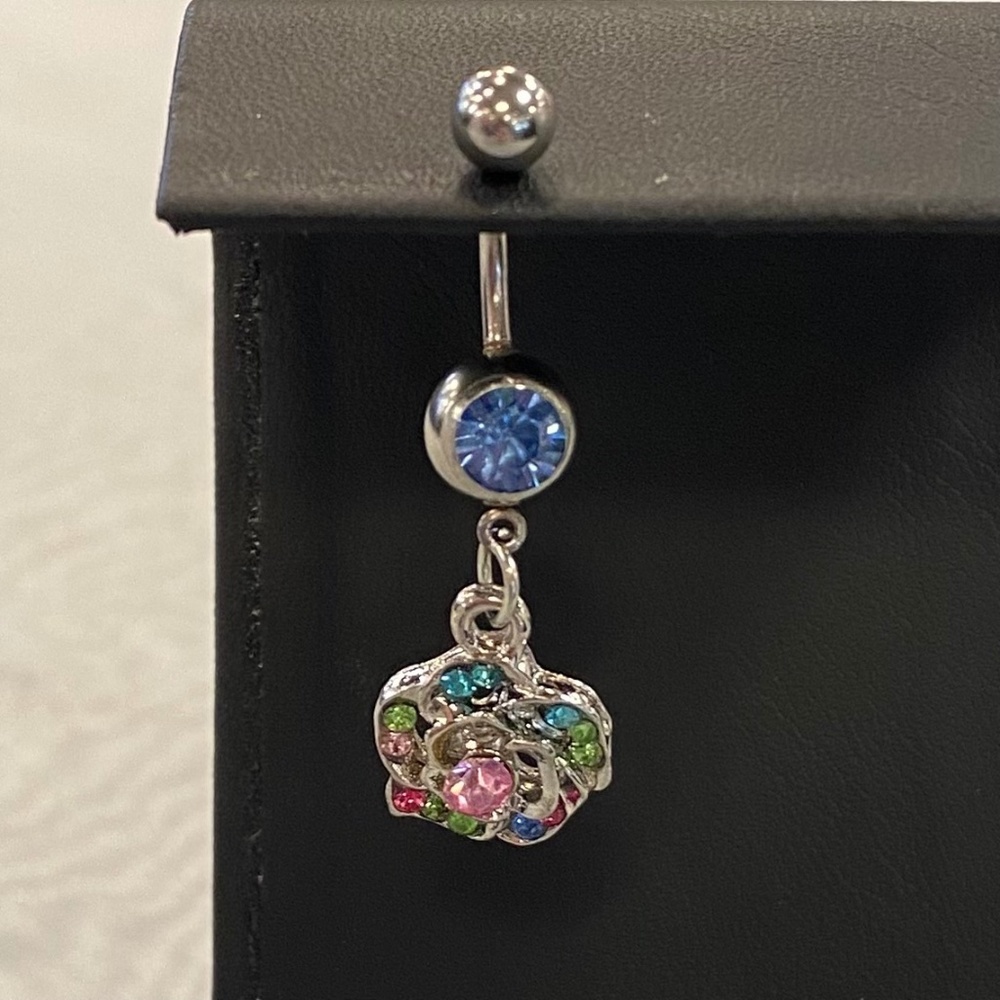 Multicolor Flower Belly Button Ring